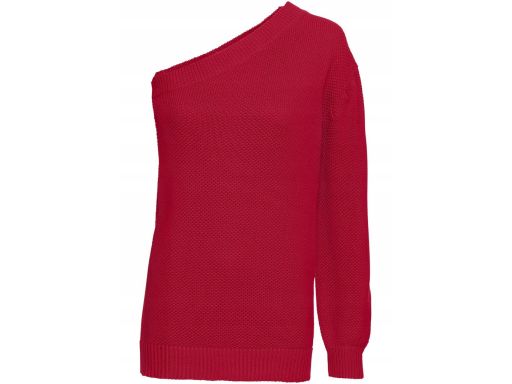 B.P.C sweter czerwony na jedno ramię 36/38.