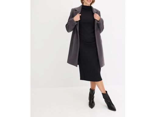 B.P.C czarna sukienka shirtowa midi z krepy r.40/42