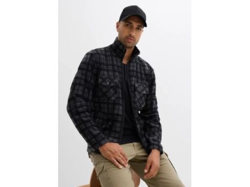B.P.C męska bluza polarowa rozpinana w kratę 3XL.