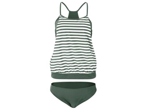B.P.C tankini oliwkowo-białe w paski r.44