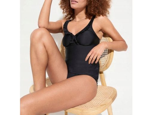 B.P.C tankini czarne z falbankami i figami 50.