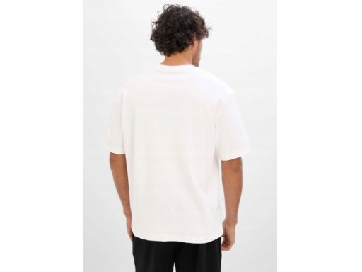 B.P.C męski t-shirt biały z grubszej bawełny z małym nadrukiem 3XL.