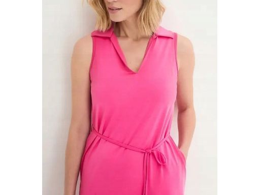 B.P.C sukienka różowa shirtowa z kołnierzykiem r.48/50