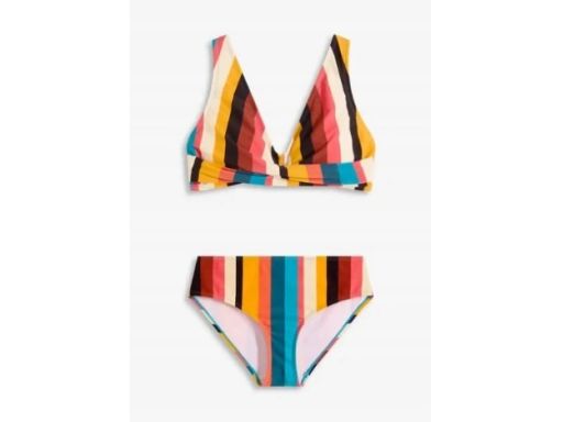 B.P.C bikini w kolorowe paski z figami 44.