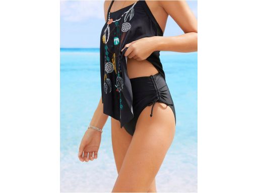 B.P.C top tankini czarny z nadrukiem łapacz snów asymetryczny ^42