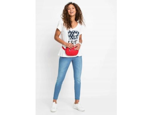 B.P.C jeansy skinny 7/8 jasne ze strechem damskie 48.