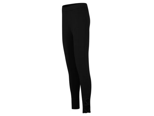 B.P.C legginsy czarne bawełniane 7/8 z wycięciem i ozdobnymi paskami 4