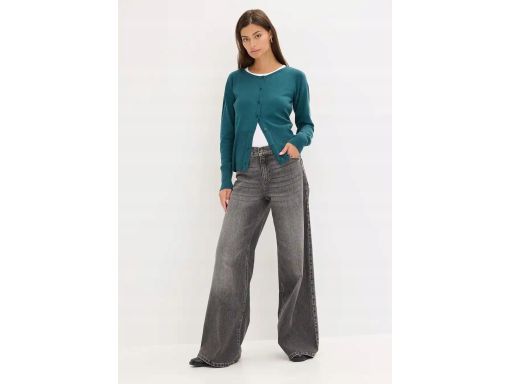 B.P.C sweter rozpinany ciemnozielony damski r.40/42