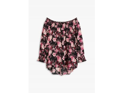 B.P.C bluzka szyfonowa w kwiatki z dekoltem carmen r.40