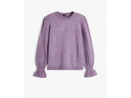 B.P.C fioletowy sweter z falbankami na rękawach 44/46.