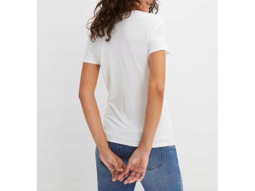 B.P.C t-shirt damski biały dekolt serce ^36/38