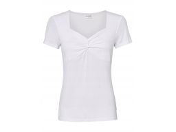 B.P.C t-shirt damski biały dekolt serce ^36/38