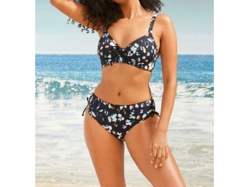 B.P.C biustonosz bikini typu minimizer czarny w kolorowe wzory r.56(11