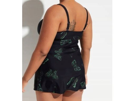 B.P.C długie tankini czarne w motyle z czarnymi figami 58.