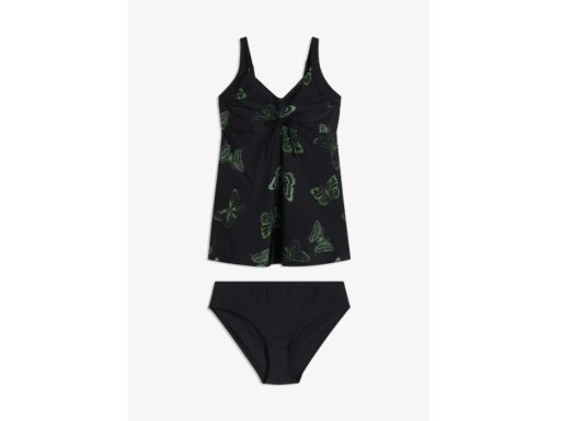 B.P.C długie tankini czarne w motyle z czarnymi figami 58.