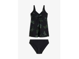 B.P.C długie tankini czarne w motyle z czarnymi figami 58.
