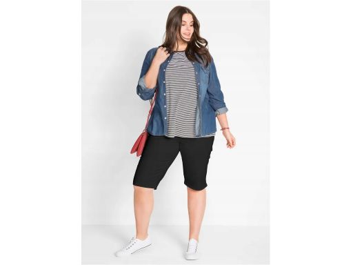B.P.C jeansowe bermudy ze stretchem czarne 42.