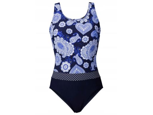 B.P.C kostium kąpielowy granatowy z nadrukiem shape r.50
