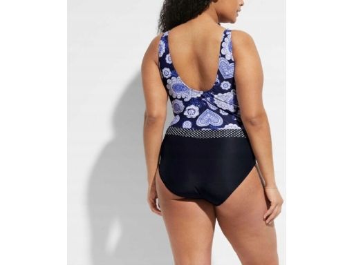 B.P.C kostium kąpielowy granatowy z nadrukiem shape r.50