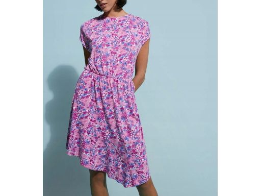 B.P.C sukienka shirtowa z asymtryczną linią dołu w kwiatuszki ^48/50