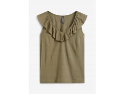 B.P.C bluzka top z falbanÄ… khaki r.44/46
