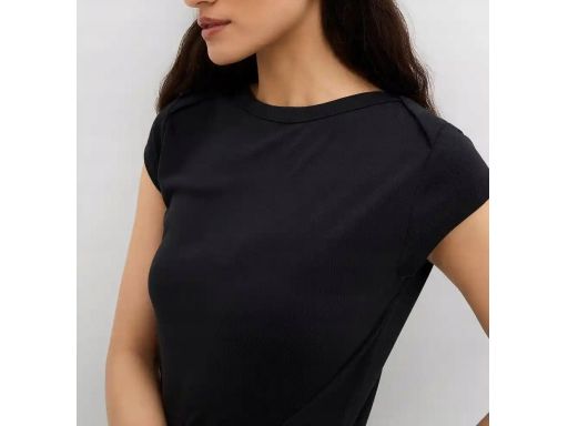B.P.C t-shirt damski prążkowany czarny r.44/46