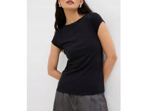B.P.C t-shirt damski prążkowany czarny r.44/46