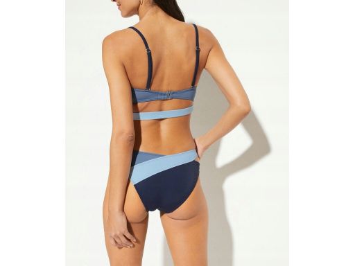 B.P.C bikini granatowo niebieskie bandeau z figami r.42