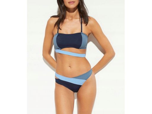 B.P.C bikini granatowo niebieskie bandeau z figami r.42