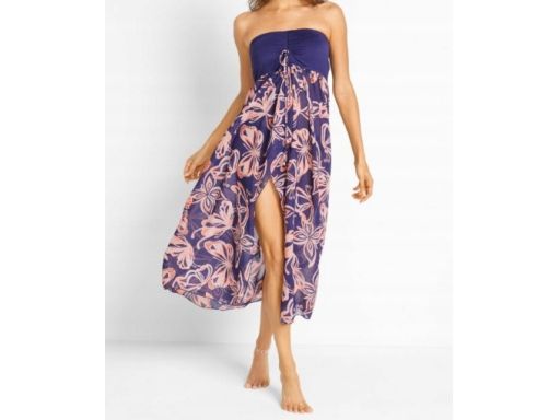 B.P.C sukienka szyfonowa plażowa bandeau we wzory 40.