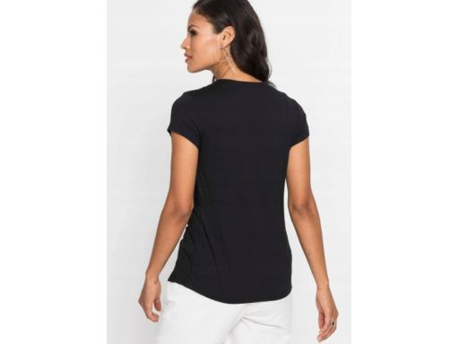 B.P.C czarna bluzka t-shirt ze splotem 44/46.