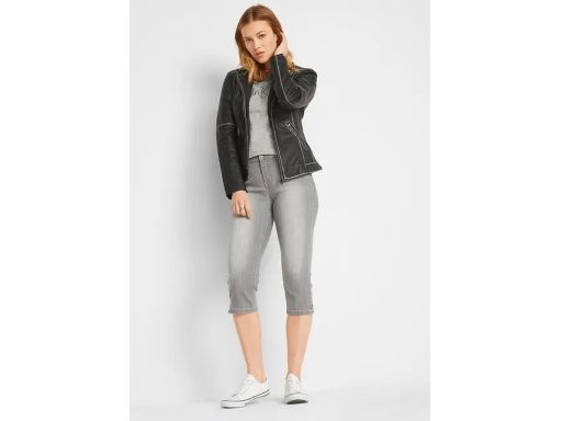 B.P.C jeansowe spodnie capri damskie szare 46.