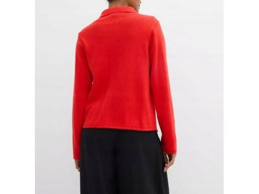 B.P.C sweter czerwony rozpinany z kołnierzykiem 36/38.