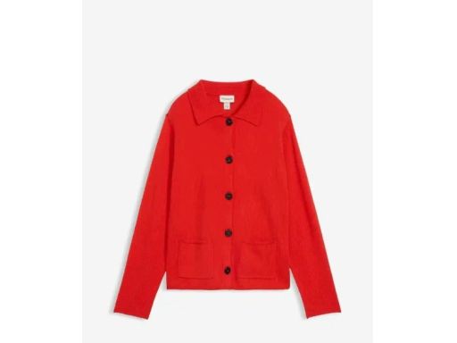 B.P.C sweter czerwony rozpinany z kołnierzykiem 36/38.