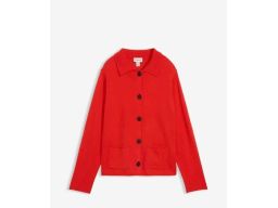 B.P.C sweter czerwony rozpinany z kołnierzykiem 36/38.