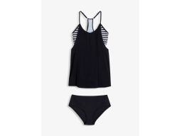 B.P.C tankini 2w1 czarne w budowanym topem i z figami z wysokim stanem