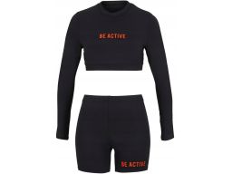B.P.C bikini czarne szybkoschnące długi rękaw i krótki legginsy szorty
