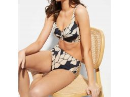 B.P.C bikini typu minimizer czarno-beżowe we wzory r.46 (90E)