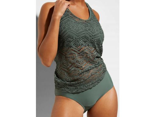 B.P.C tankini oliwkowe ażurowe z figami 42.
