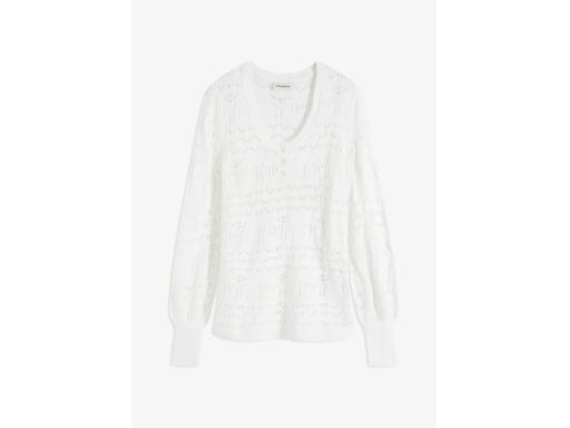 B.P.C sweter ażurowy biel wełny ^44/46