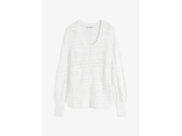 B.P.C sweter ażurowy biel wełny ^44/46