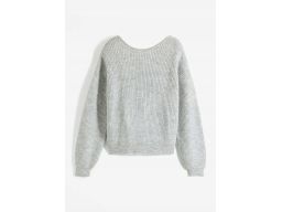 B.P.C sweter szary z dekoracyjnym wywinięciem na plecach ^44/46