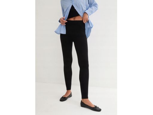 B.P.C legginsy damskie czarne bawełniane klasyczne 44/46.