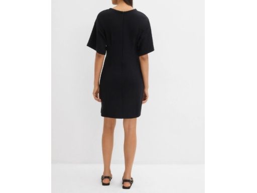 B.P.C sukienka shirtowa czarna bawełniana z zaszewkami ^48/50