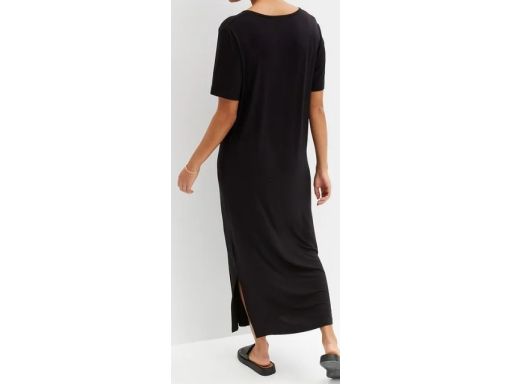 B.P.C długa sukienka maxi czarna shirtowa 40/42.