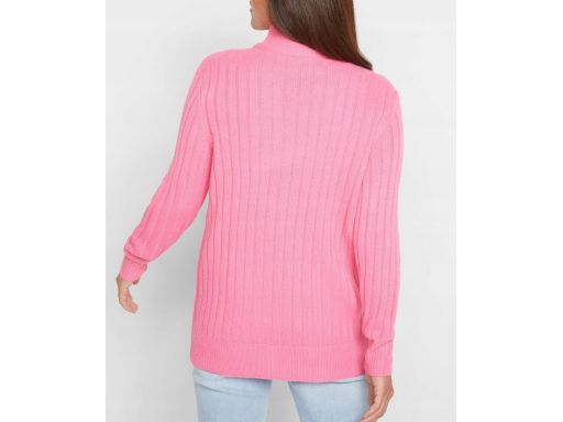 B.P.C różowy sweter prążkowany ze stójką ^40/42
