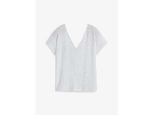 B.P.C biały t-shirt oversize z krepy r.36/38