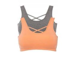 B.P.C 2-pak biustonosz bustier top bawełniany z paskami ^36/38