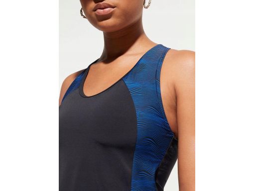 B.P.C top tankini czarny ze wzorem niebieskim r.46