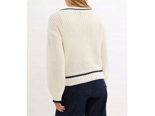 B.P.C sweter rozpinany śmietankowo-granatowy 36/38.